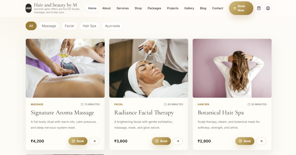 Spa & Yoga Booking System project image